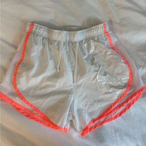 Nike White and coral pink preppy Athletic sports Shorts Lightweight Design